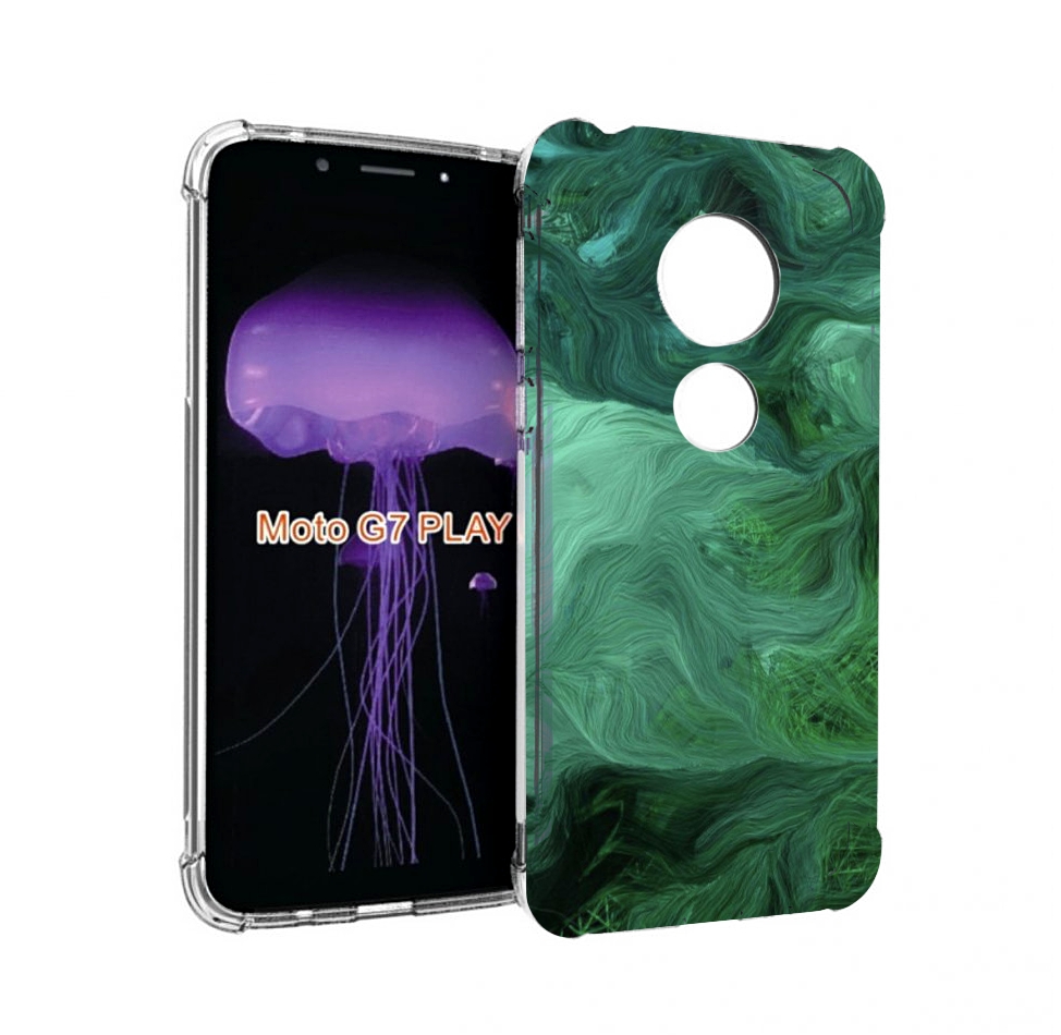 

Чехол MyPads зеленые нити для Motorola Moto G7 Play, Прозрачный, Tocco