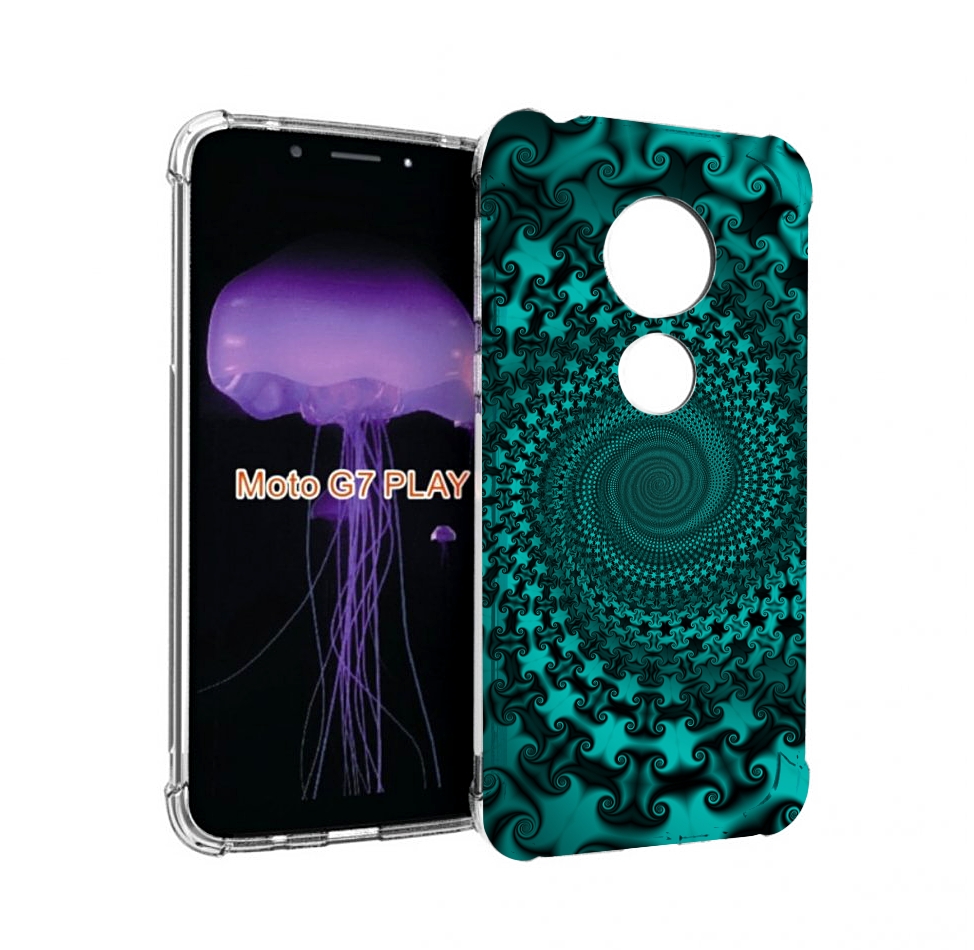 

Чехол MyPads зеленый-гипноз для Motorola Moto G7 Play, Прозрачный, Tocco