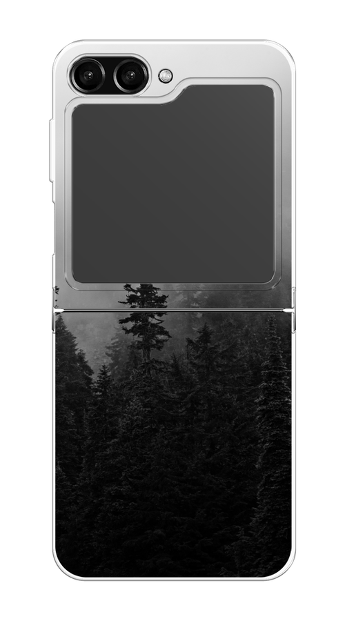 

Чехол на Samsung Galaxy Z Flip 5 "Туманный лес", Серый;черный, 2108350-2