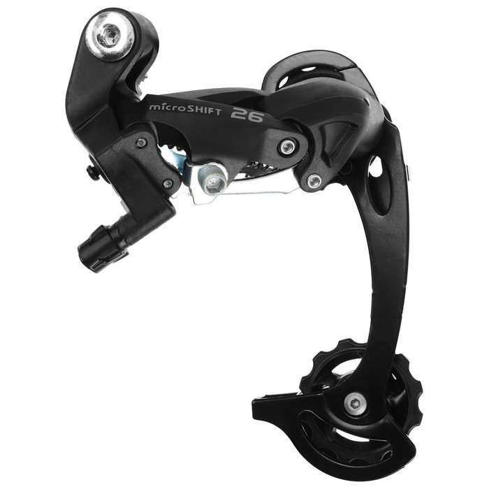 

Переключатель задний Microshift RD-M26L 7-8 скоростей, под болт, длинная лапка, Черный