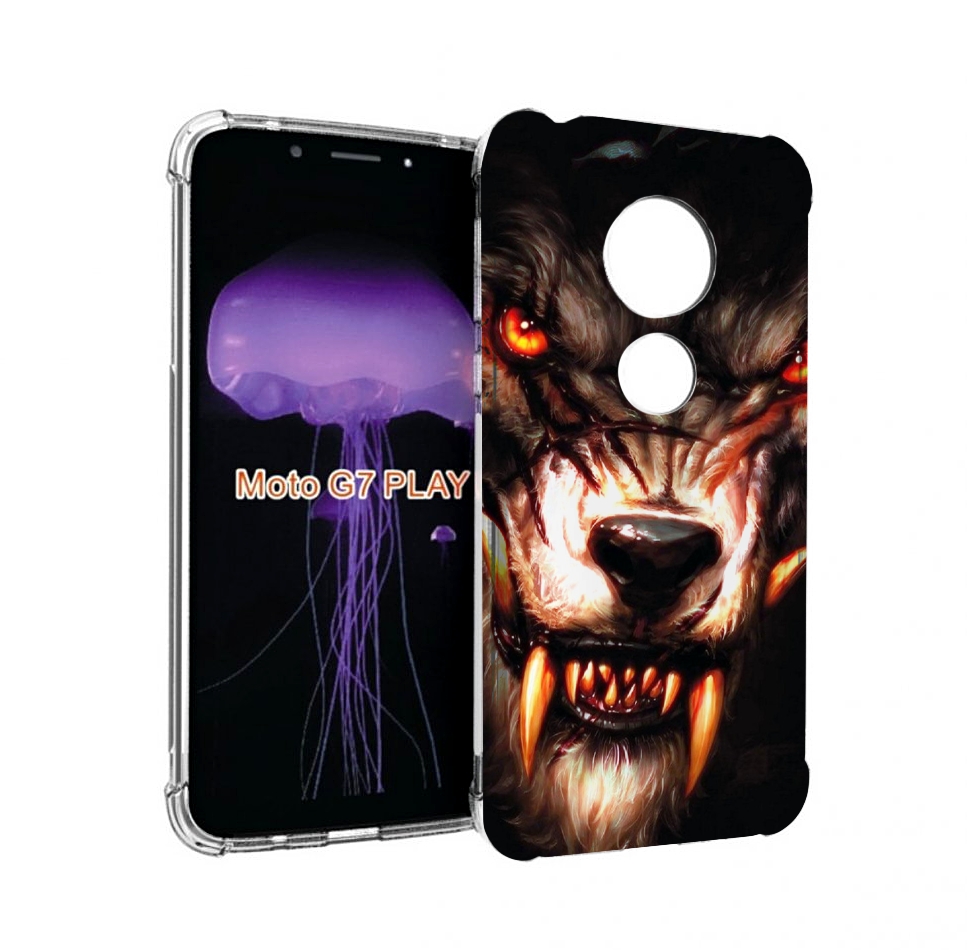 

Чехол MyPads злой голодный волк мужской для Motorola Moto G7 Play, Прозрачный, Tocco