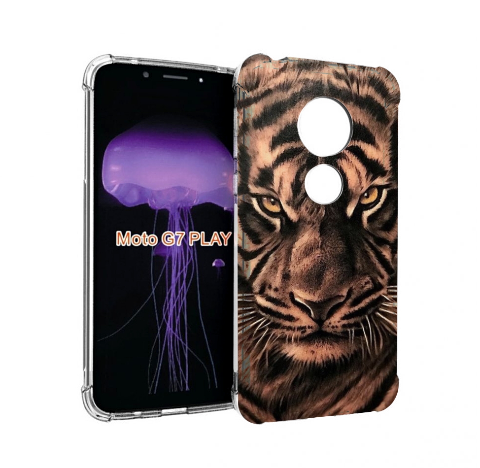 

Чехол MyPads злой-большой-тигр для Motorola Moto G7 Play, Прозрачный, Tocco