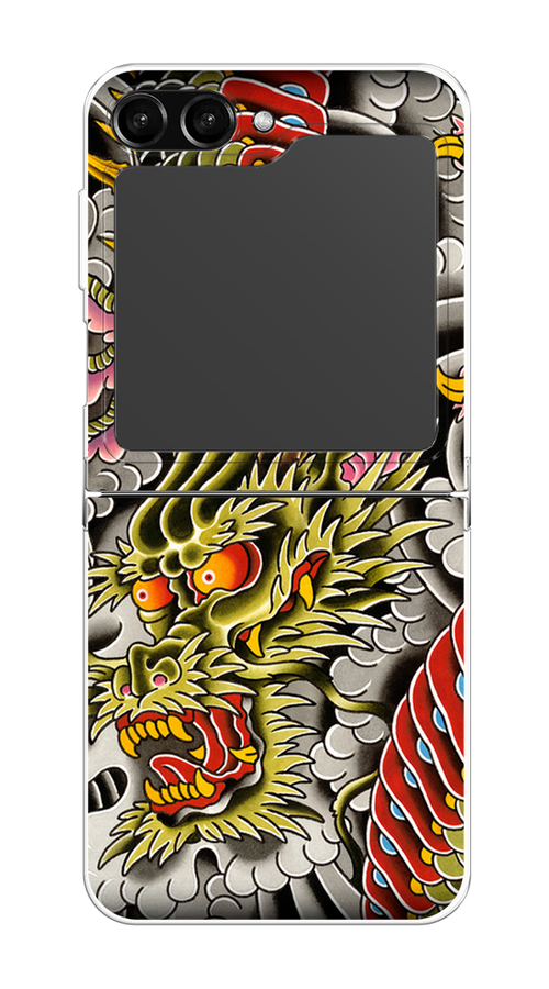 

Чехол на Samsung Galaxy Z Flip 5 "Японский дракон", Желтый;розовый;красный, 2108350-4