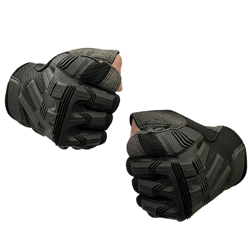 Тактические перчатки беспалые черные 131240