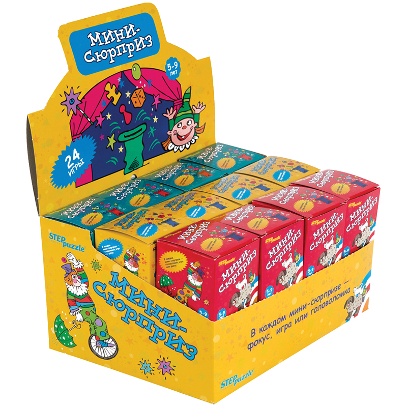 

Игра настольная Step Puzzle Мини-Сюрпризы, ассорти, картонная коробка, (24шт.)