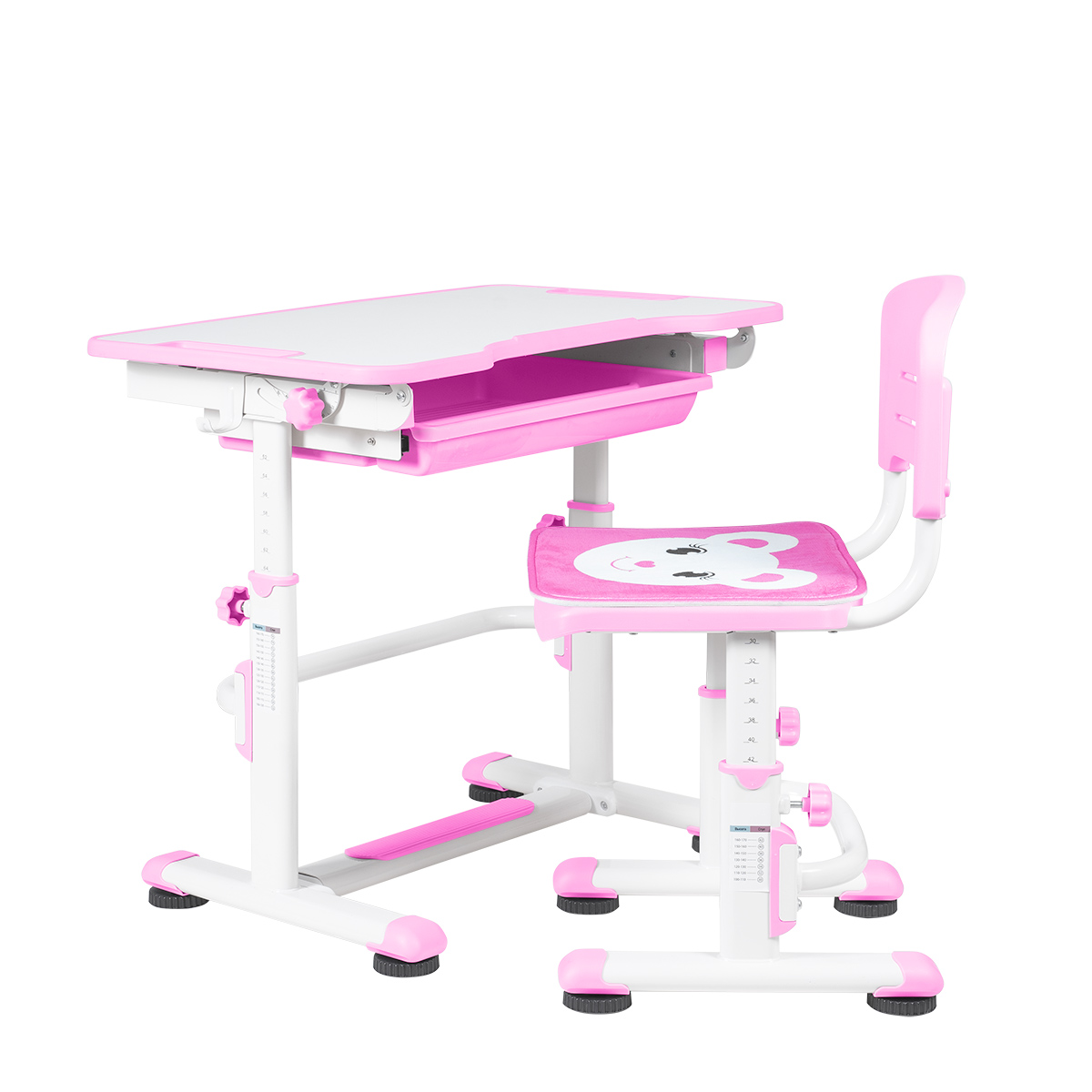 фото Комплект anatomica punto детская парта, стул и выдвижной ящик белый/розовый