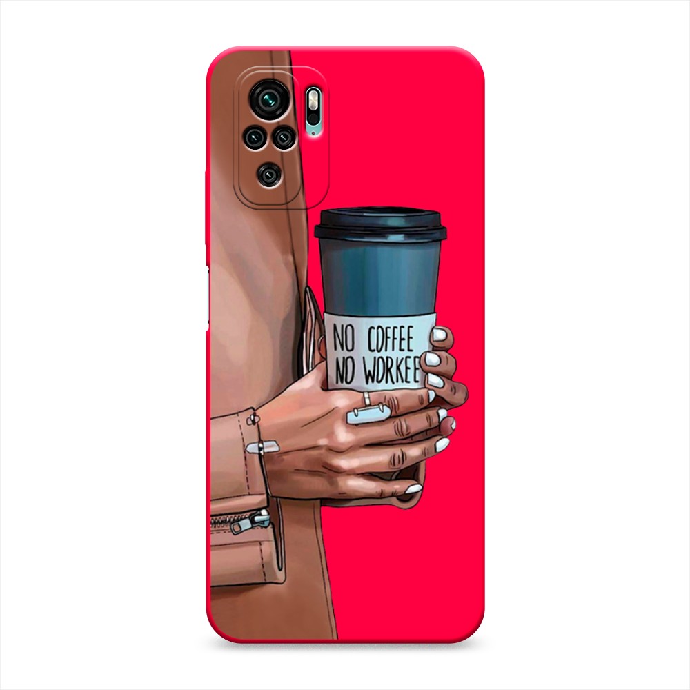 фото Матовый силиконовый чехол "no coffee" на xiaomi redmi note 10 awog