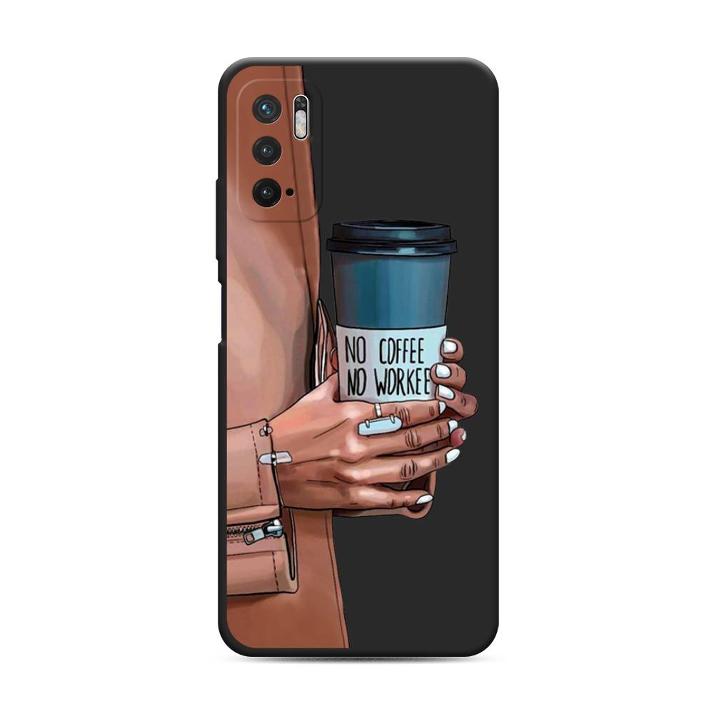 фото Матовый силиконовый чехол "no coffee" на xiaomi redmi note 10 5g awog