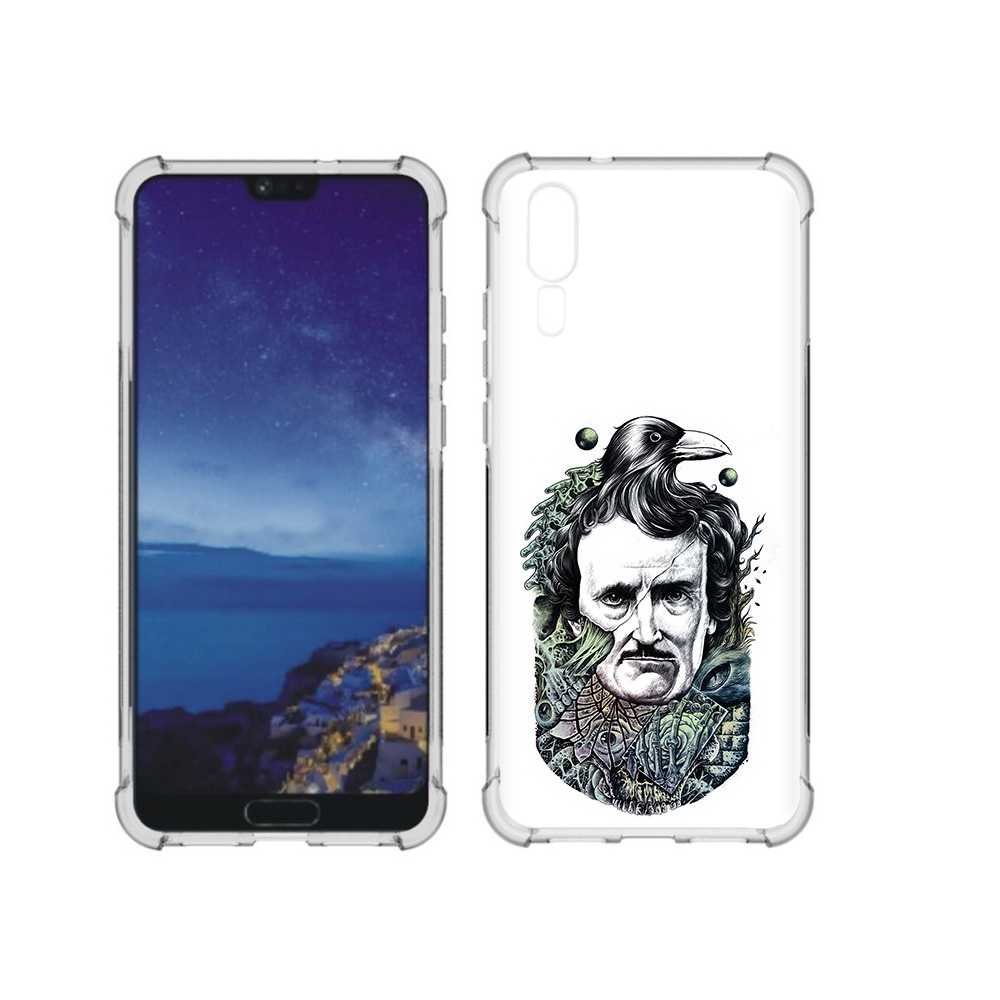 Чехол MyPads Tocco для Huawei P20 Эдгар Аллан с вороном (PT108006.52.203)