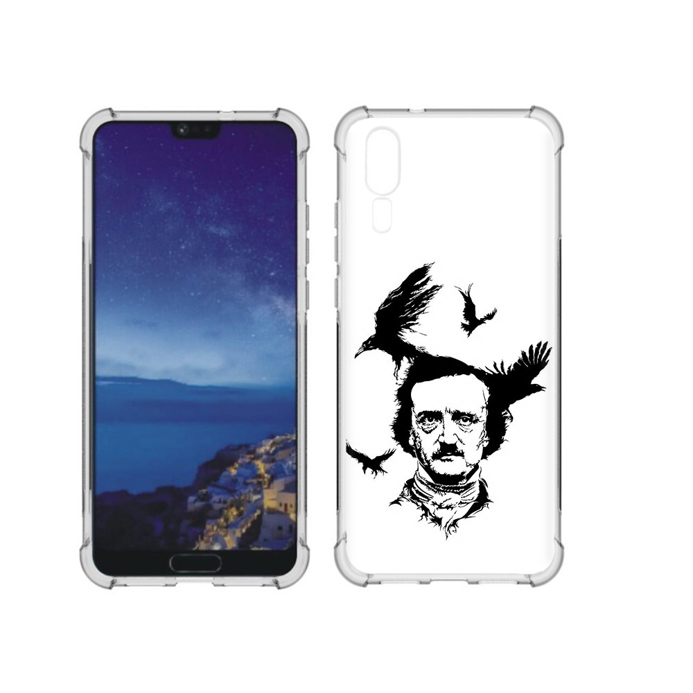 

Чехол MyPads Tocco для Huawei P20 Эдгар Аллан черно белый (PT108006.52.204), Прозрачный, Tocco
