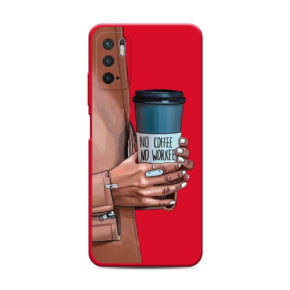 фото Матовый силиконовый чехол "no coffee" на xiaomi redmi note 10 5g awog