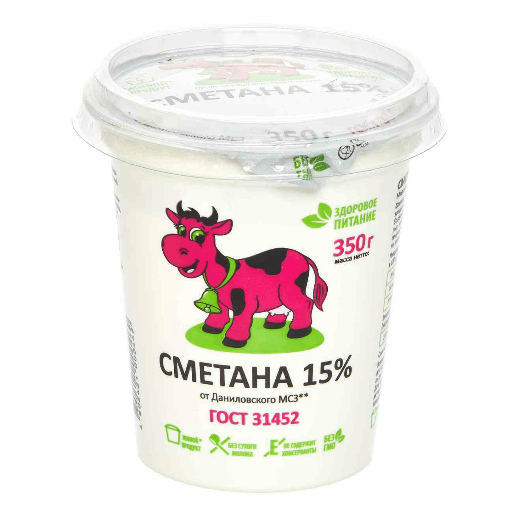 

Сметана Даниловский маслосырзавод 15% 350 г