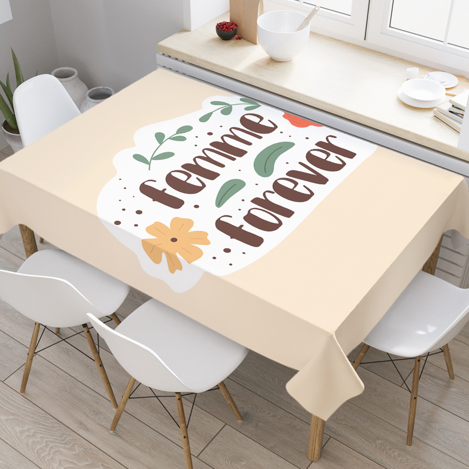 

Прямоугольная тканевая скатерть на стол Femme forever 145х180см, Розовый, Femme forever