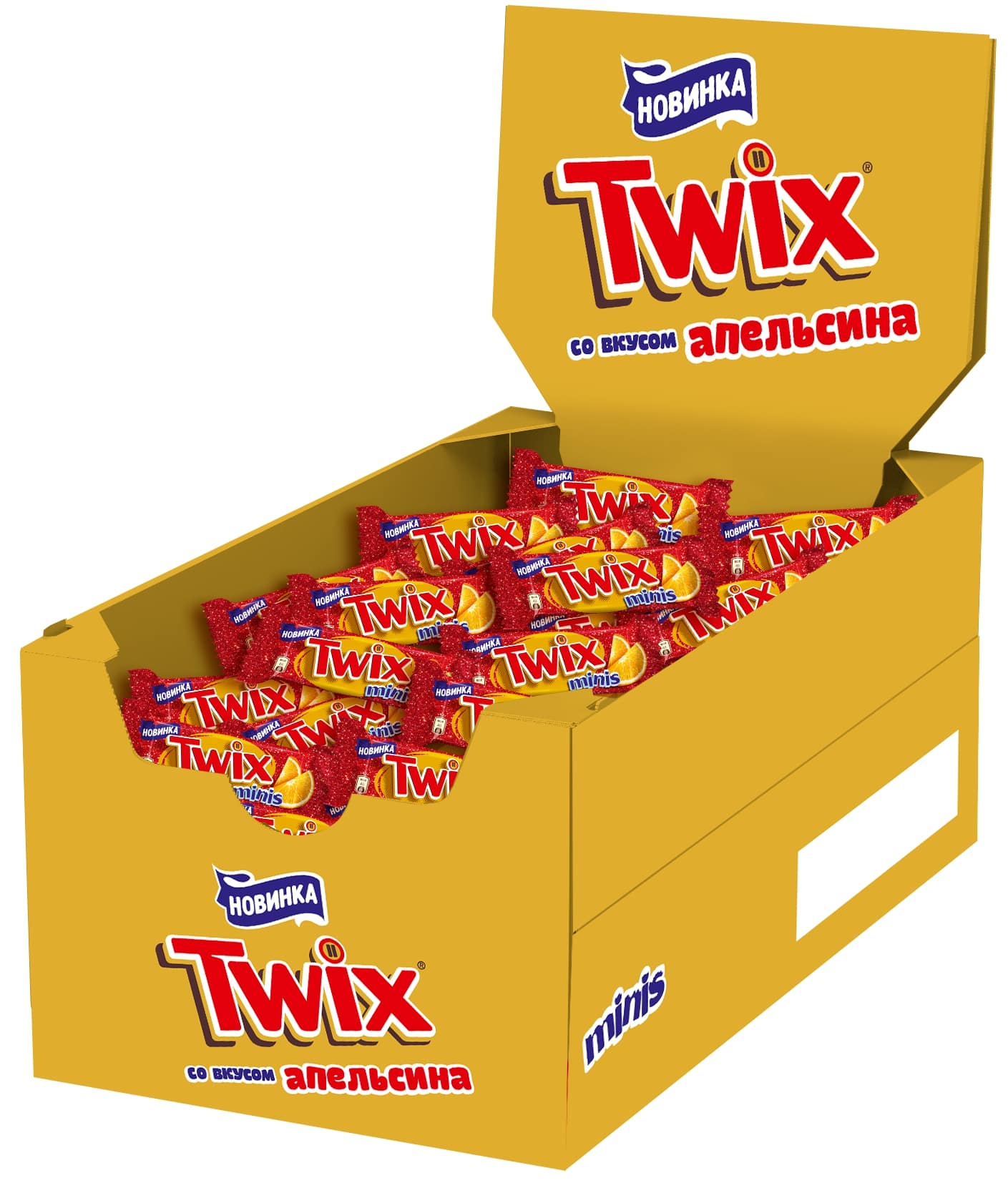 TwixMinis Апельсин, Лимитированные конфеты с печеньем, карамелью и нотками апельсина,2.7кг