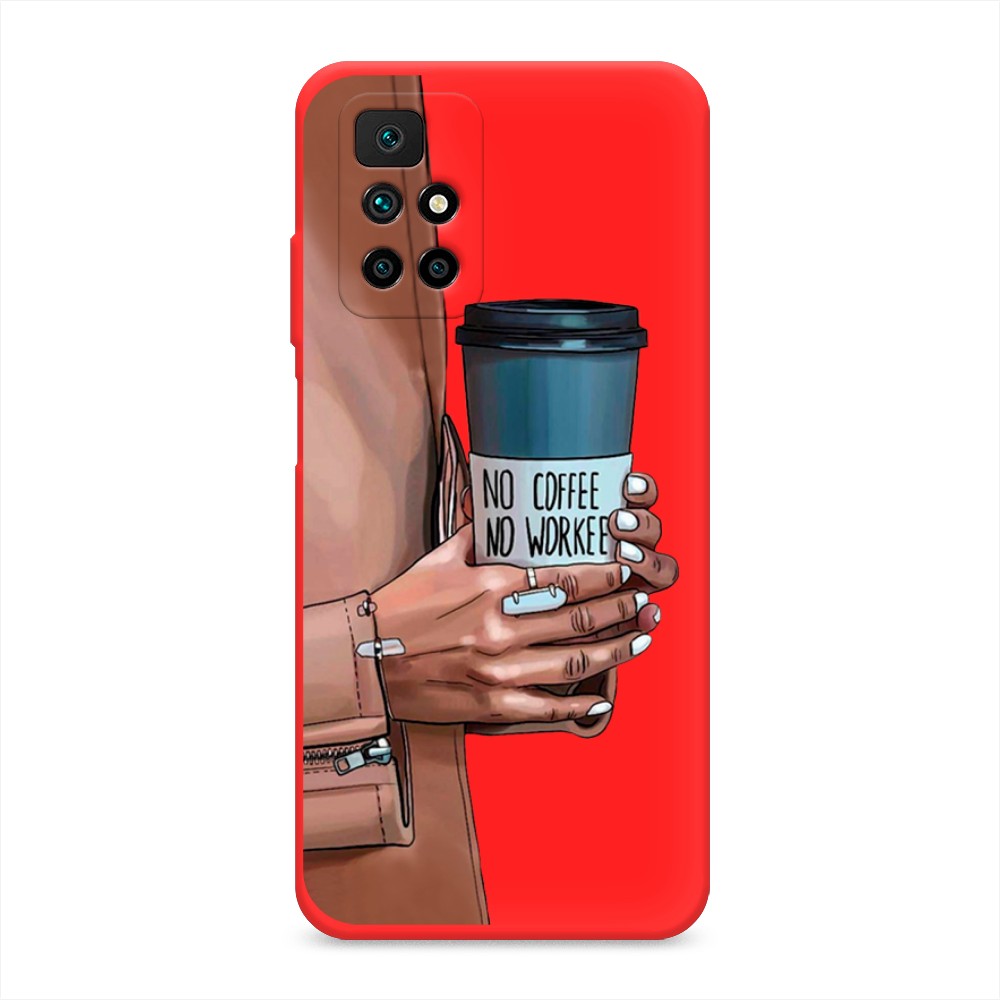 фото Матовый силиконовый чехол "no coffee" на xiaomi redmi note 11 4g china awog