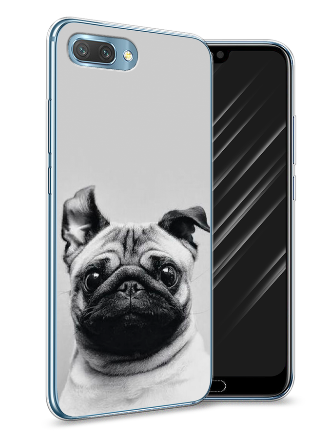 

Чехол Awog на Honor 10 "Ушастый мопс", Серый, 65350-1