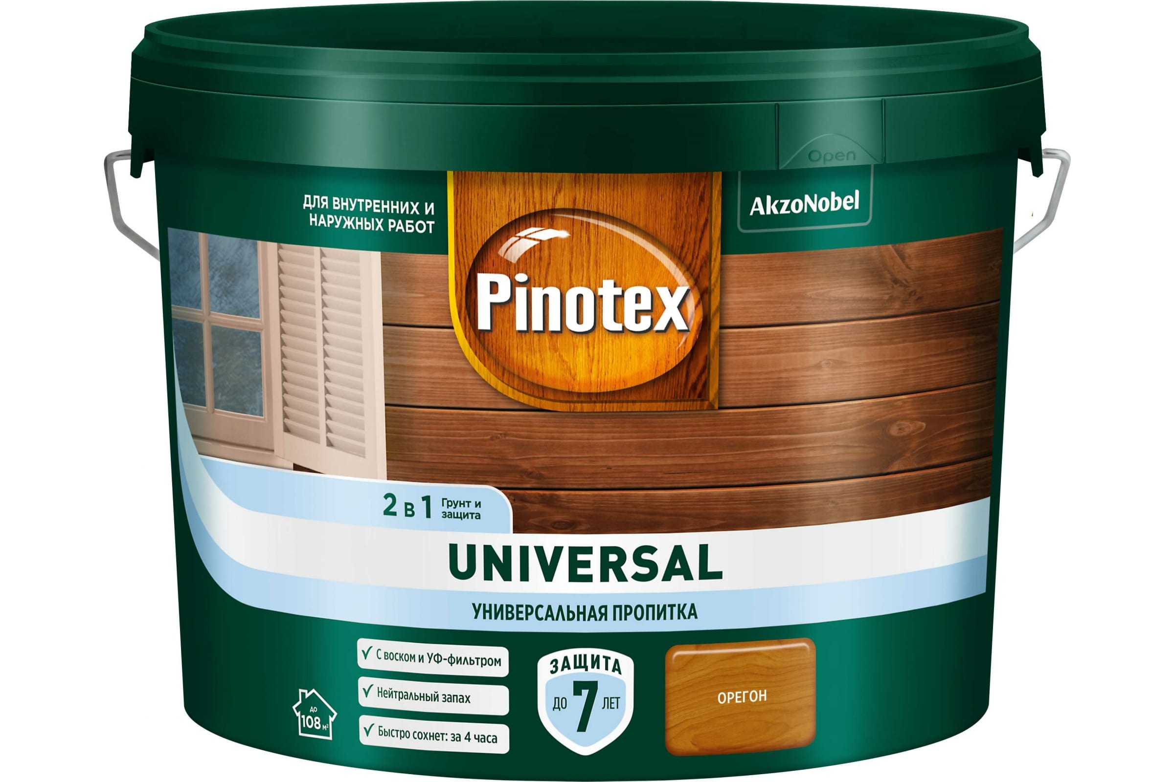 фото Пропитка pinotex universal 2 в 1, орегон, 9 л