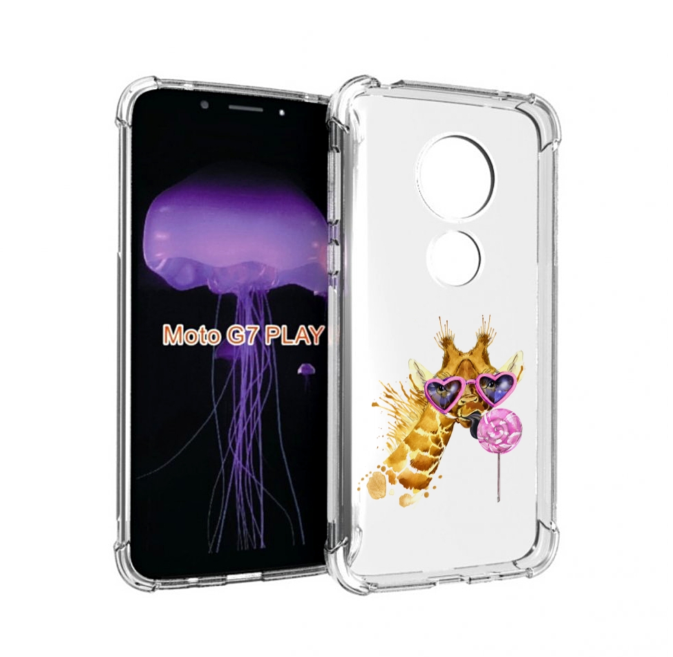 

Чехол MyPads акварельный жираф для Motorola Moto G7 Play, Прозрачный, Tocco