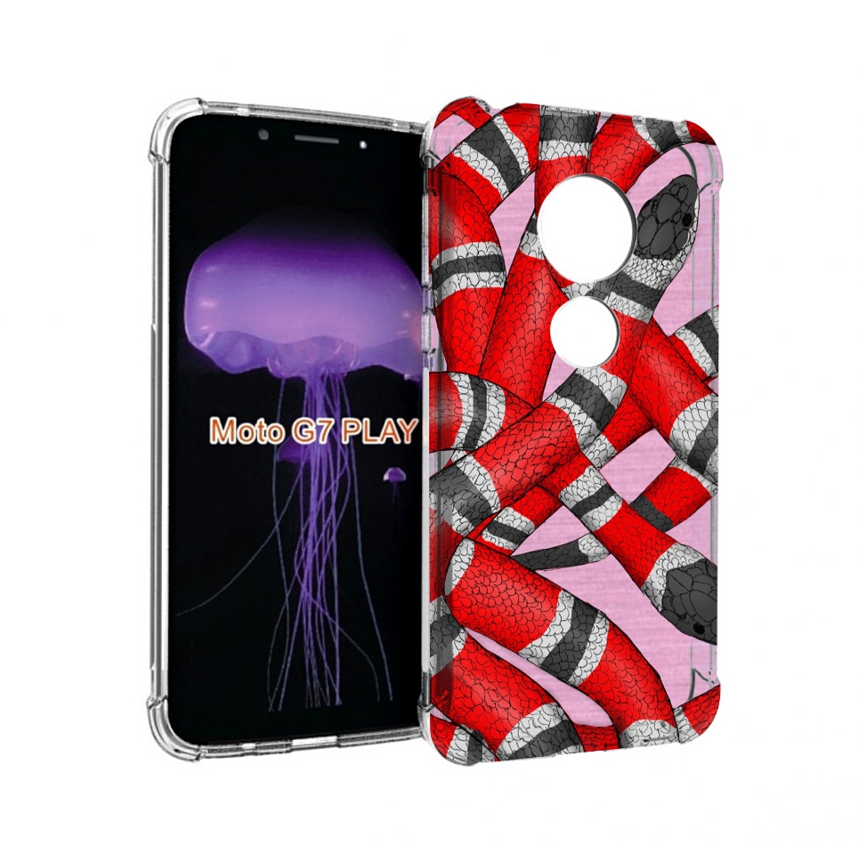 

Чехол MyPads змея-красно-черно-белый для Motorola Moto G7 Play, Прозрачный, Tocco