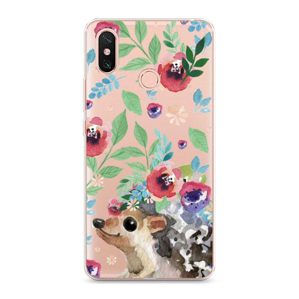 

Чехол Awog на Xiaomi Mi Max 3 "Ежик в цветах акварель", Разноцветный, 34350-2