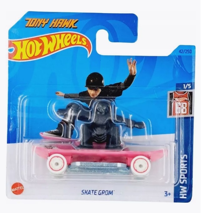 

Машинка-скейтборд базовой коллекции Hot Wheels SKATE GROM 5785-HKH79, Розовый;черный, 5785