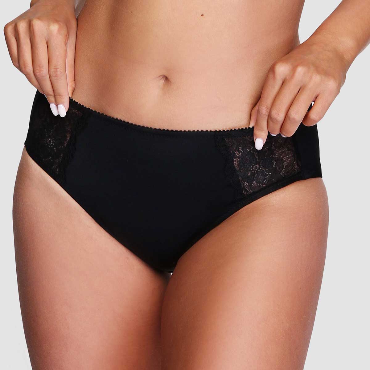 

Классические трусики-слипы с кружевом по бокам 48 черный