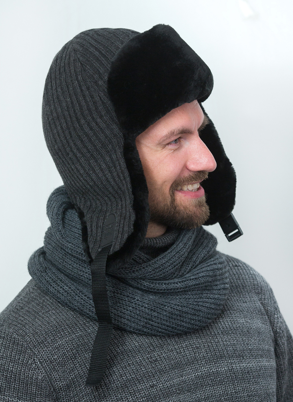 

Шапка ушанка мужская Каляев 47551 антрацит, р. 60-61, 47551