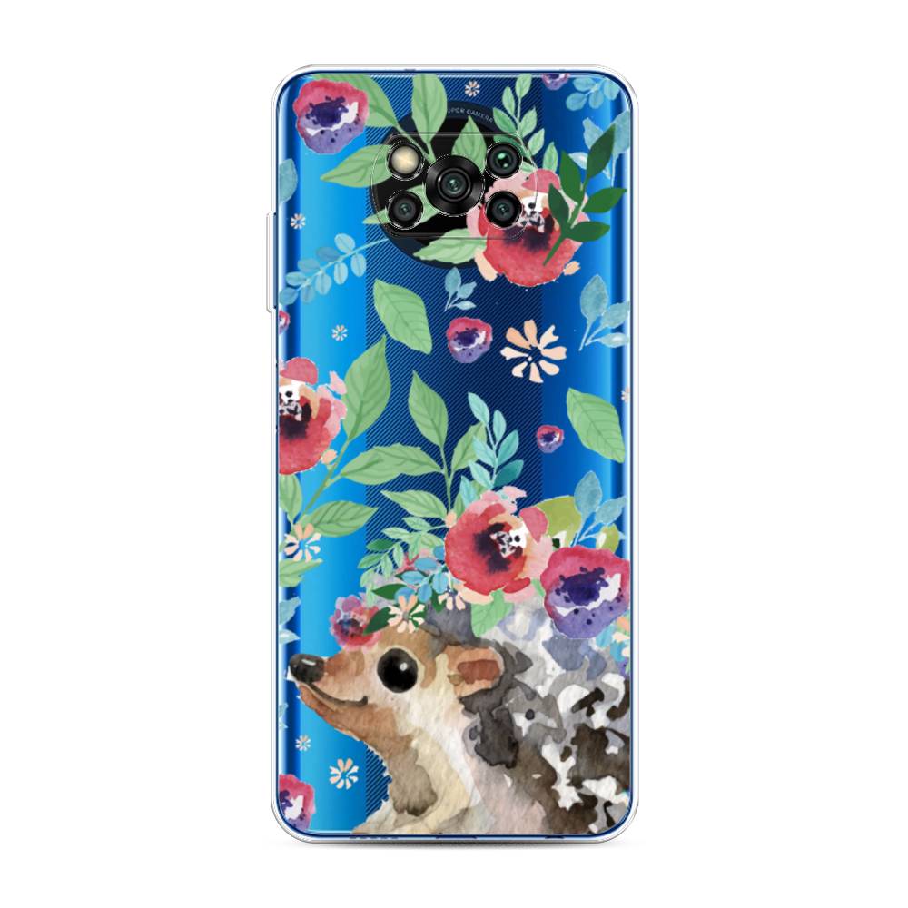 

Чехол Awog на Poco X3/X3 Pro "Ежик в цветах акварель", Разноцветный, 39250-2