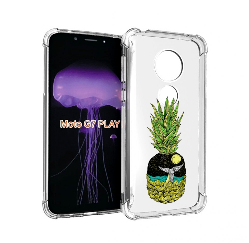 

Чехол MyPads ананас с китом для Motorola Moto G7 Play, Прозрачный, Tocco