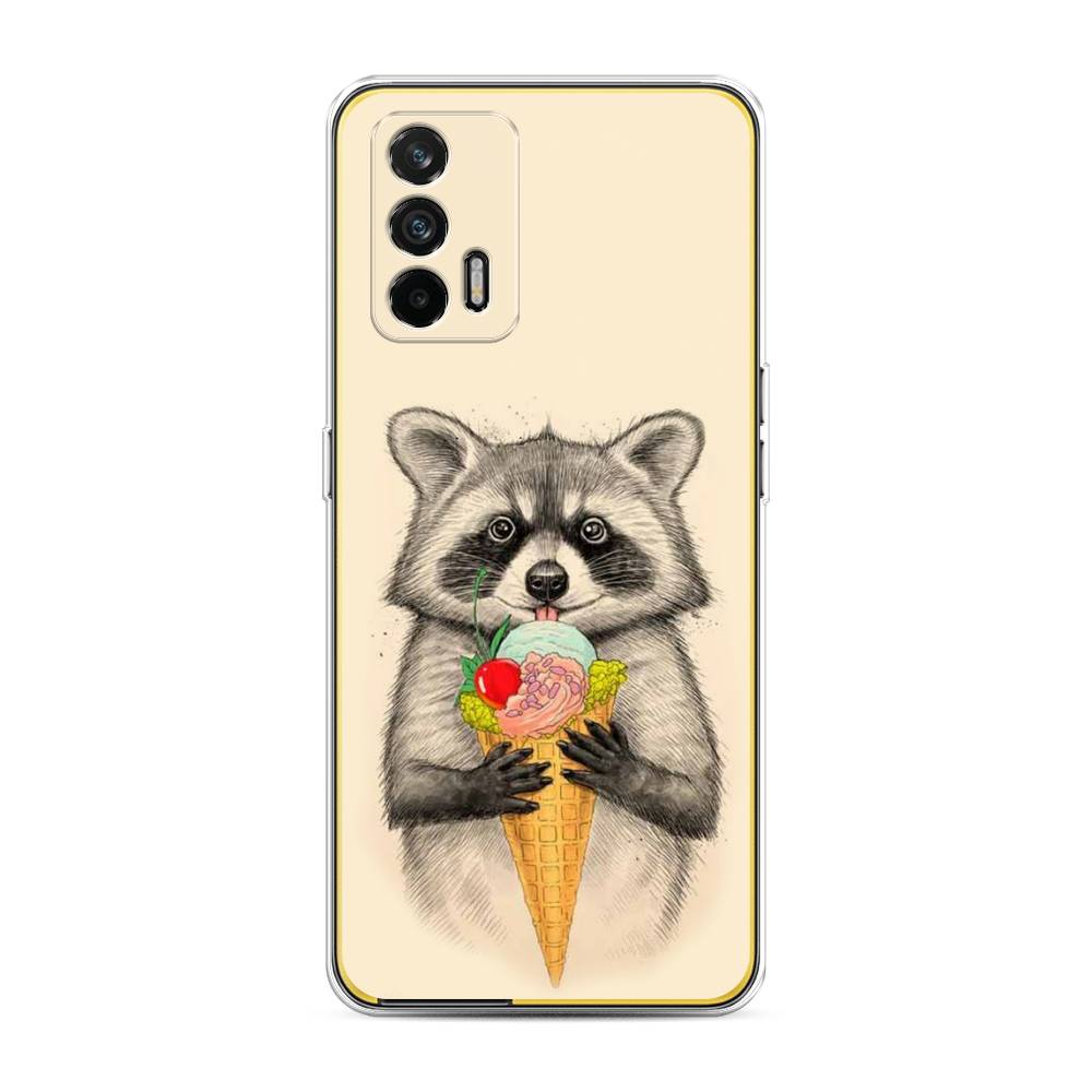 

Чехол Awog на Realme GT "Енот с мороженым", Разноцветный, 256350-10