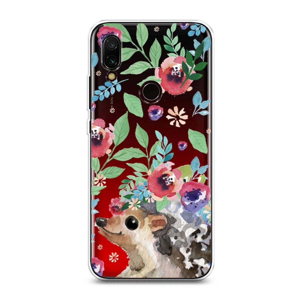

Чехол Awog на Xiaomi Redmi 7 "Ежик в цветах акварель", Разноцветный, 35050-2