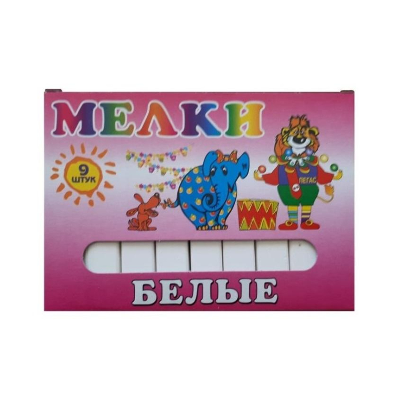 

Мел школьный белый 9 шт., Пегас, (15шт.)