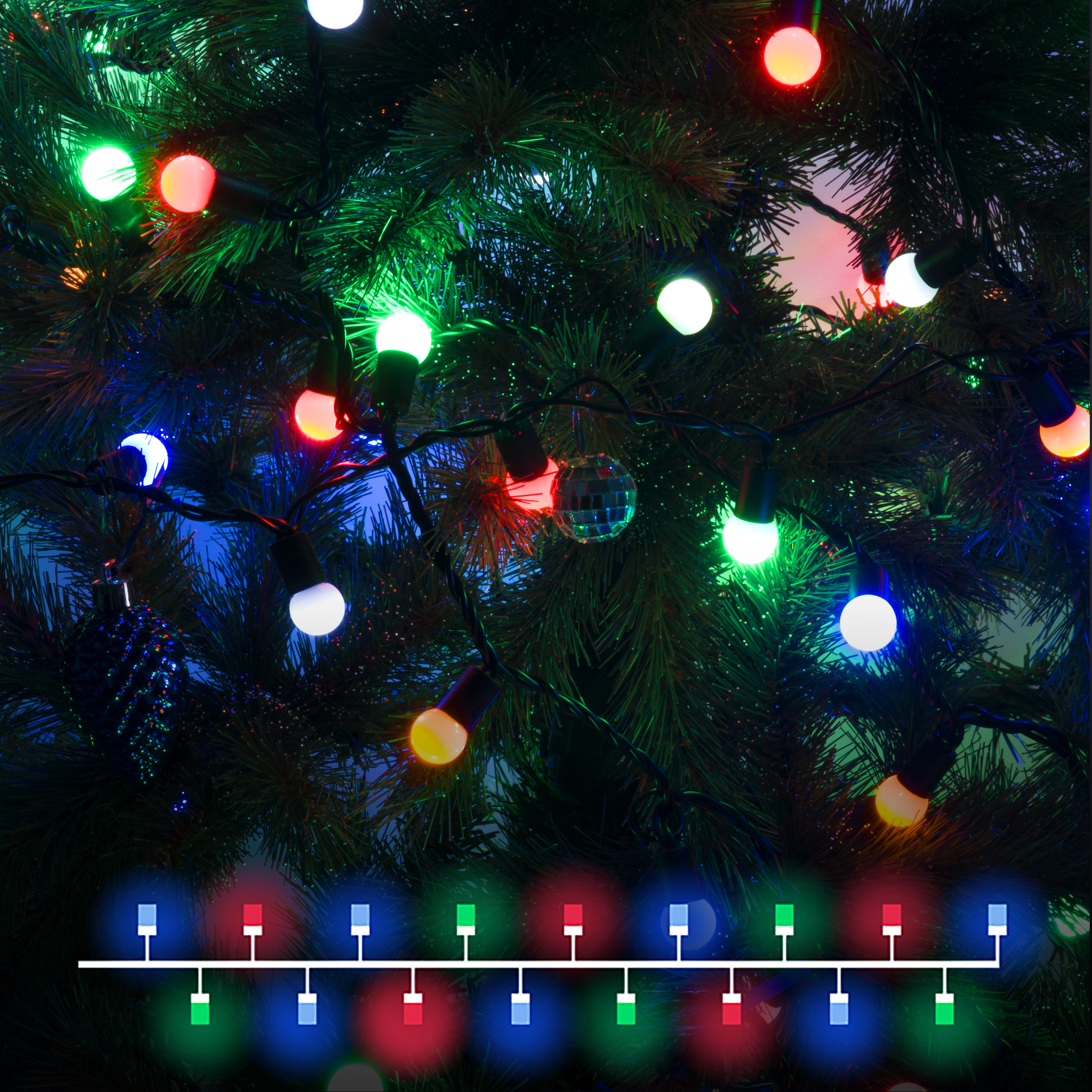 Световая гирлянда новогодняя Eurosvet Нить 400-104 20 м разноцветный/RGB