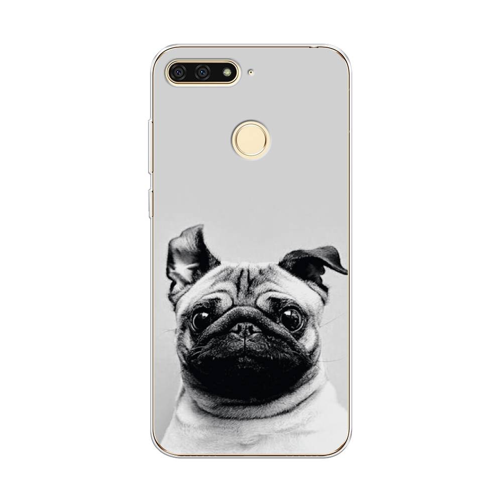 

Чехол Awog на Honor 7C "Ушастый мопс", Серый, 64550-1