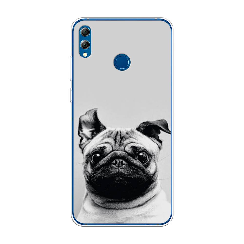

Чехол Awog на Honor 8X Max "Ушастый мопс", Серый, 66550-1