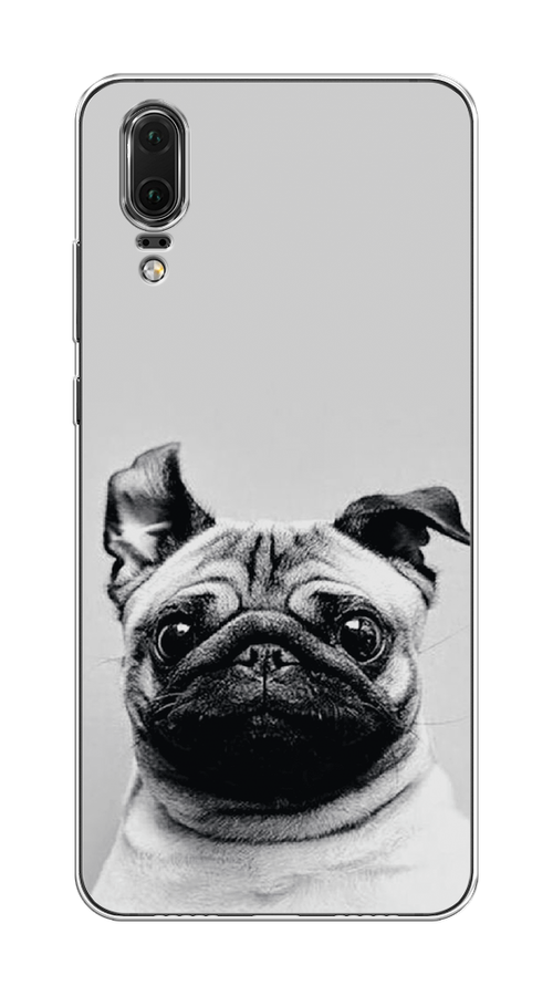 

Чехол Awog на Huawei P20 "Ушастый мопс", Серый, 64350-1