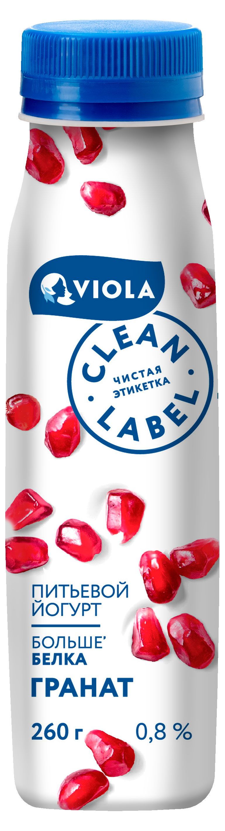 Йогурт питьевой Viola Clean Label Гранат 0,8% БЗМЖ, 260 г