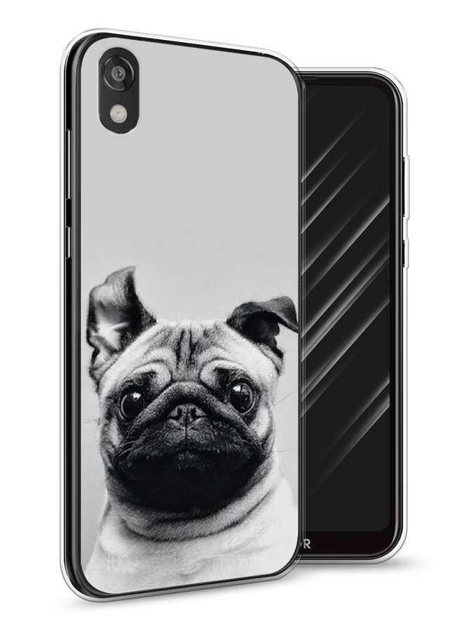 

Чехол Awog на Huawei Y5 2019 "Ушастый мопс", Серый, 69050-1