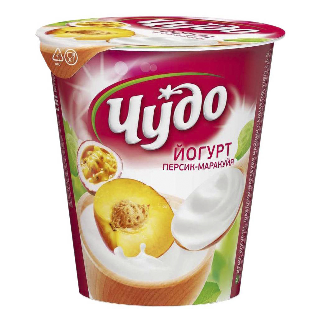 

Йогурт Чудо персик-маракуйя 2,5% 290 г