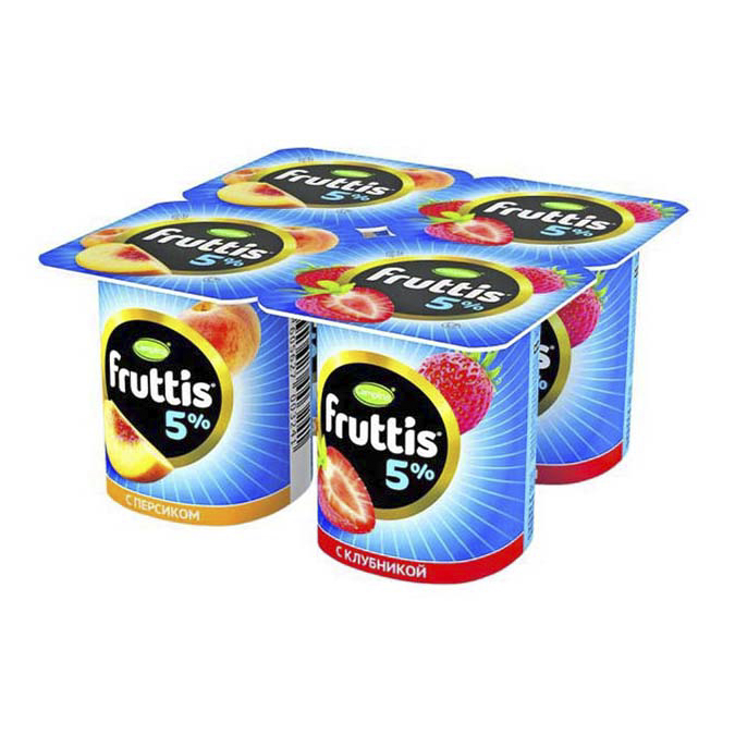 

Йогуртный продукт Fruttis клубника-персик 5% БЗМЖ 115 г