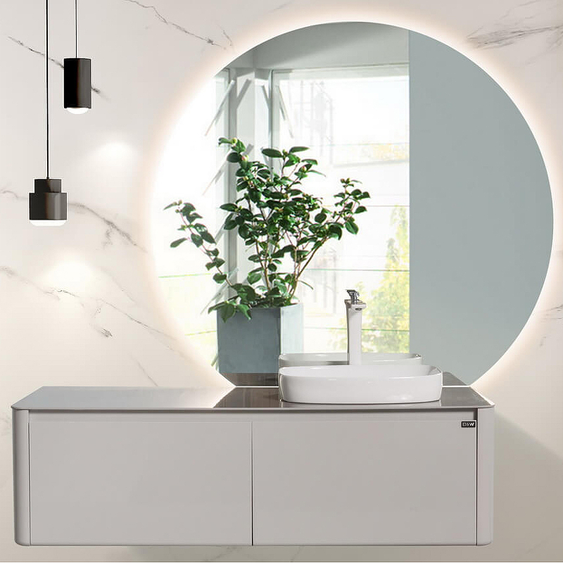 фото Комплект мебели для ванной black&white universe u915.1400 r подвесной серый