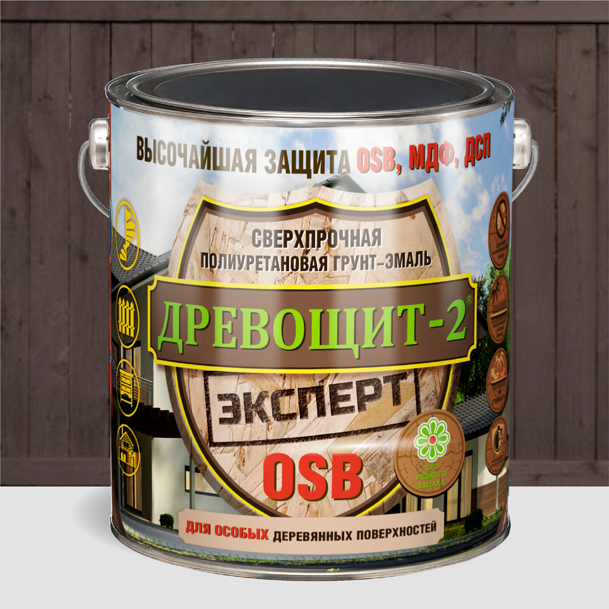 Краска по дереву Древощит-2 Эксперт OSB RAL 8017, 2.5 кг