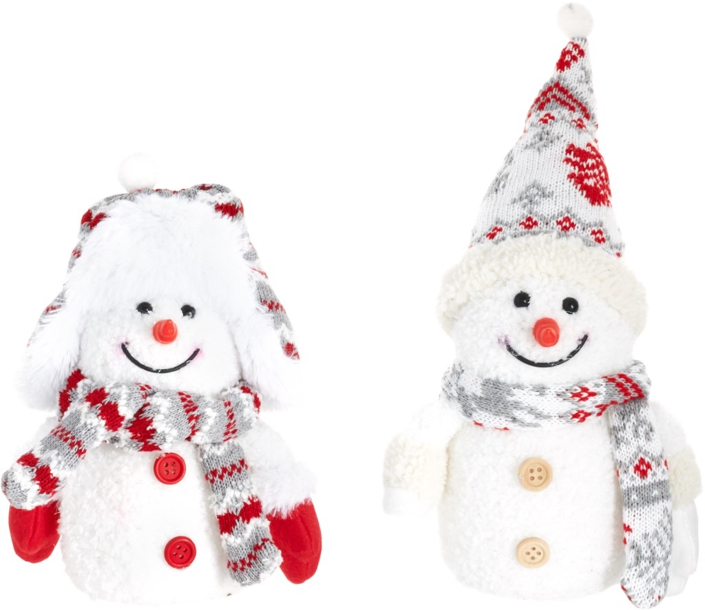Новогодняя фигурка Homeclub Снеговик в вязаной шапке 12x12x20 см