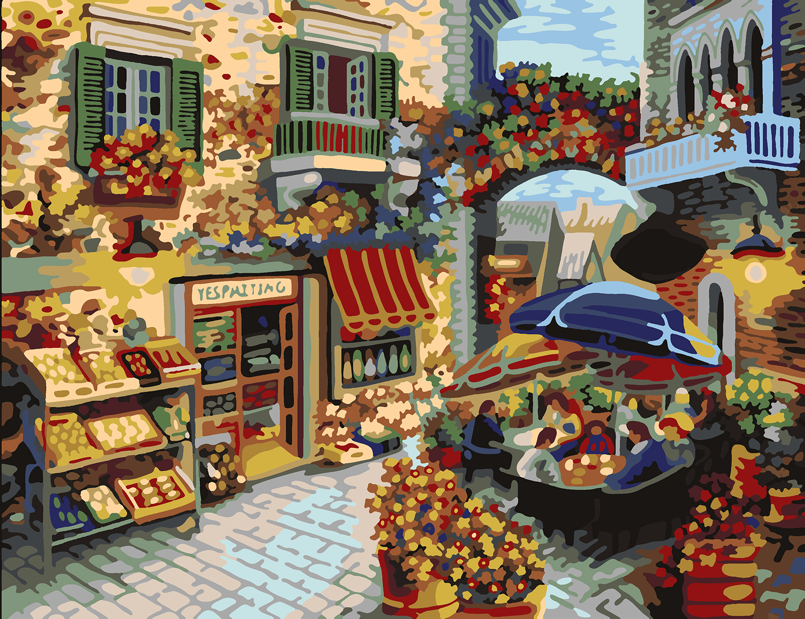 

Картина по номерам Красиво Красим Кафе У Цветочной Арки, 90 х 100 см, Кафе У Цветочной Арки