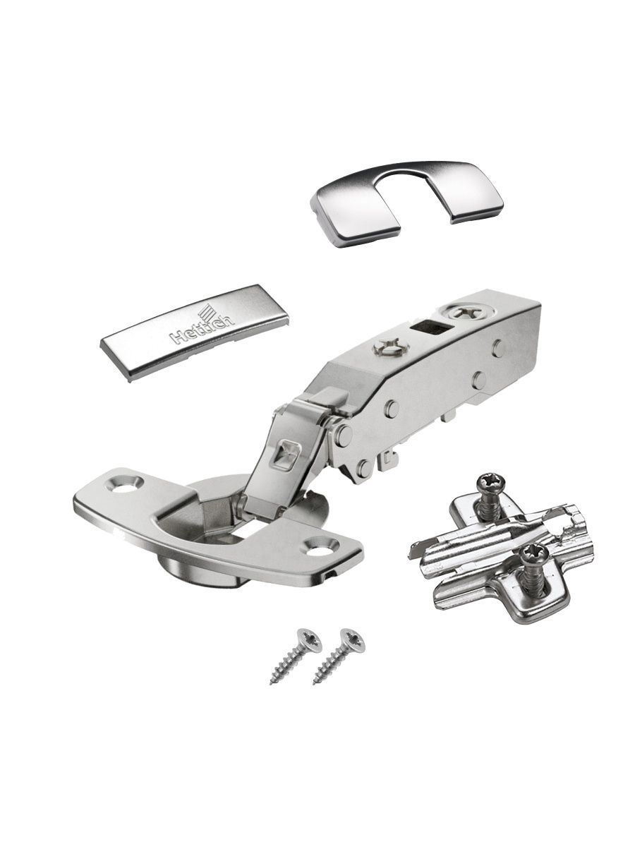 

Комплект петли мебельной накладной HETTICH Sensys 8646I, цвет никель, с доводчиком