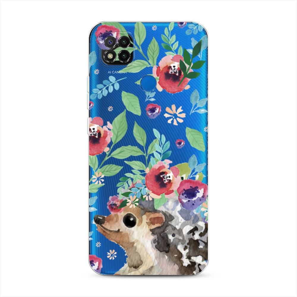 

Чехол Awog на Xiaomi Redmi 9C "Ежик в цветах акварель", Разноцветный, 39050-2