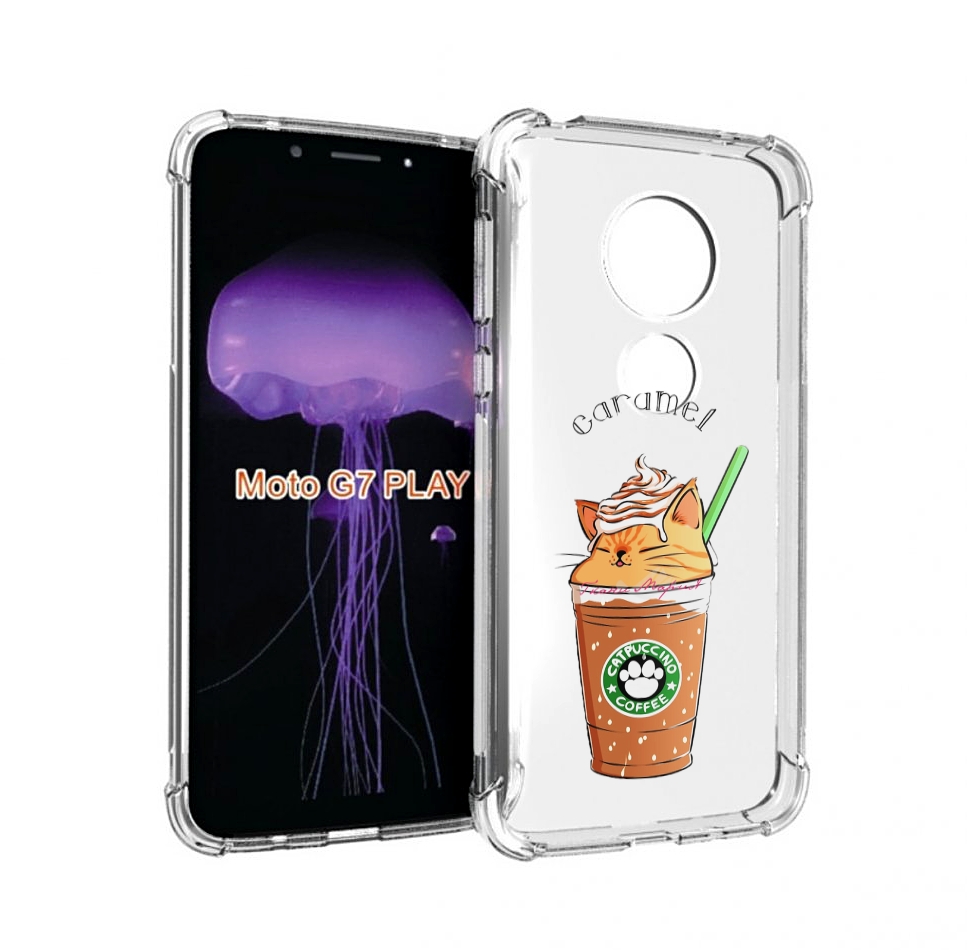 

Чехол MyPads карамельный напиток женский для Motorola Moto G7 Play, Прозрачный, Tocco
