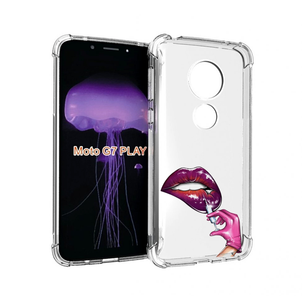 

Чехол MyPads качаем-губы для Motorola Moto G7 Play, Прозрачный, Tocco