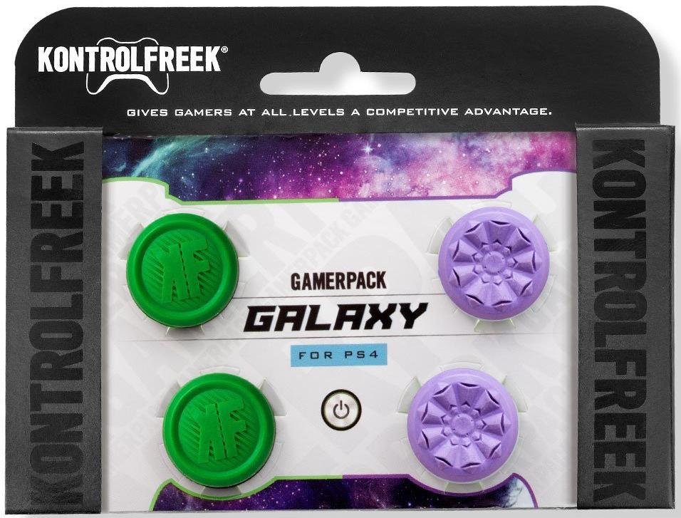фото Накладки на стики для геймпада gamerpack galaxy \ 32 (4 шт) зеленые и фиолетовые (ps4) kontrolfreek