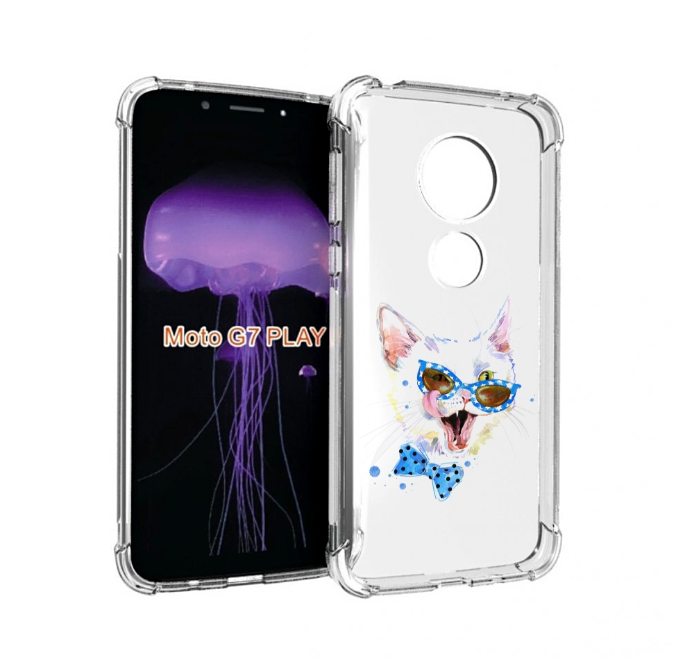 

Чехол MyPads белый кот для Motorola Moto G7 Play, Прозрачный, Tocco